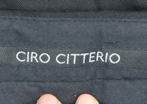 Ciro Citterio Men's Black Straight Leg Trousers 34L