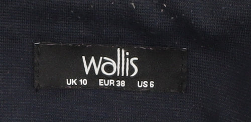 Wallis Women's Blue Blazer, Size 10, Lined Notch Lapel