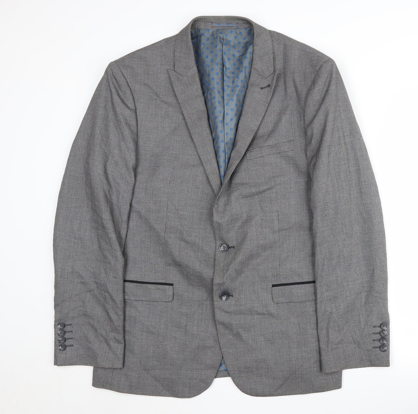Fellini Men's Grey Blazer 42R Regular Fit Business Jacket