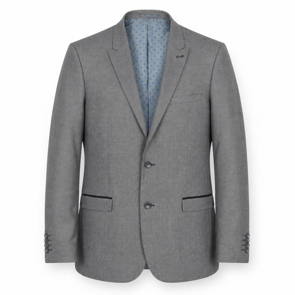 Front view of Fellini Men's Grey Blazer 42R Regular Fit Business Jacket