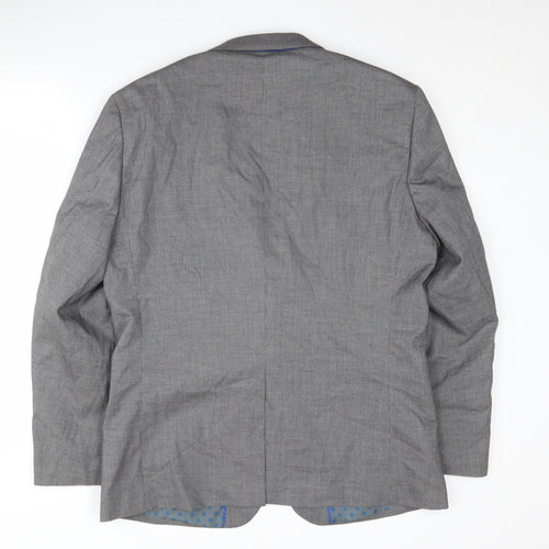 Fellini Men's Grey Blazer 42R Regular Fit Business Jacket