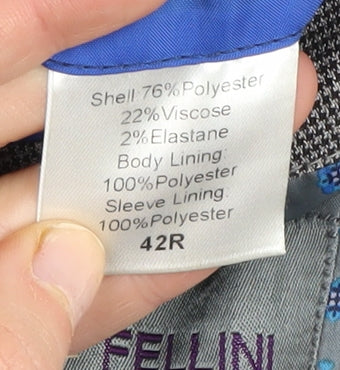 Fellini Men's Grey Blazer 42R Regular Fit Business Jacket