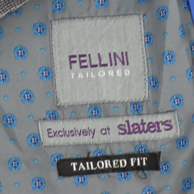Fellini Men's Grey Blazer 42R Regular Fit Business Jacket