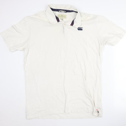 Canterbury Men's White 2XL Polo, Collared Short Sleeve
