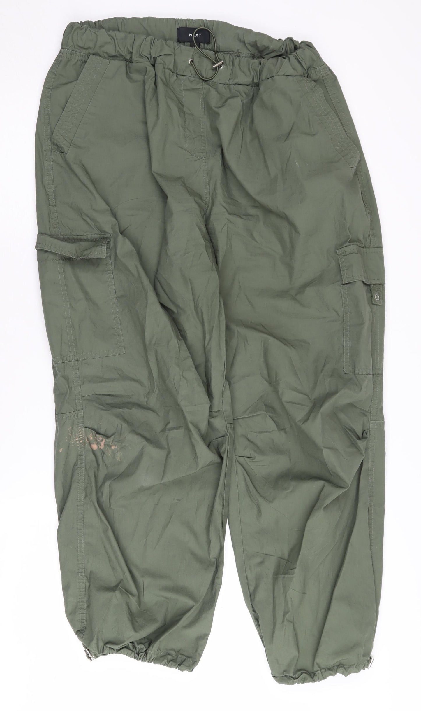 NEXT Cargo Trousers Green Medium Unisex Cotton Casual