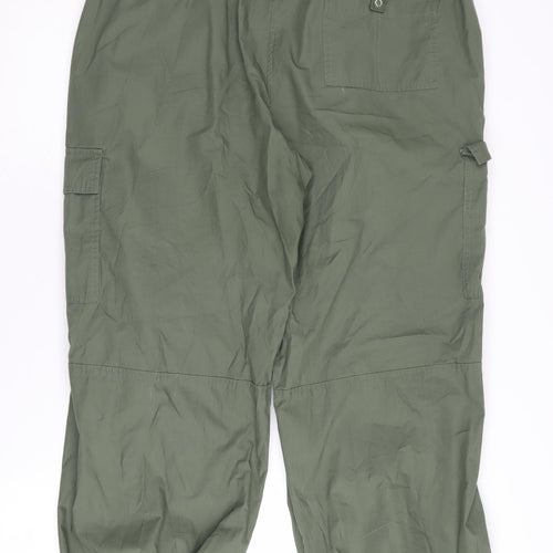NEXT Cargo Trousers Green Medium Unisex Cotton Casual