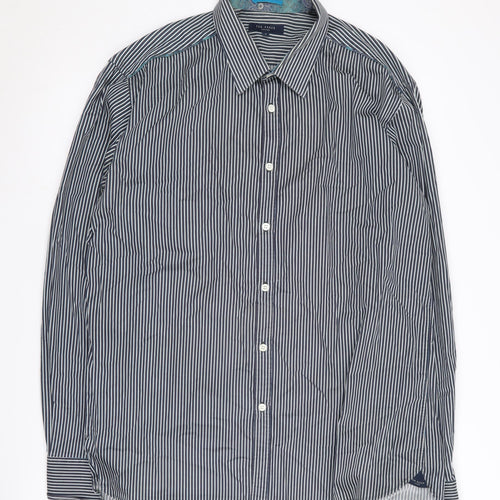 Ted Baker Men’s Blue Striped Button-Up Shirt Size 6