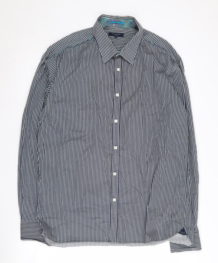 Ted Baker Men’s Blue Striped Button-Up Shirt Size 6