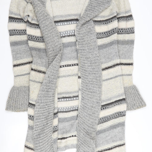 Marks and Spencer Women's Grey Striped Cardigan Size 10