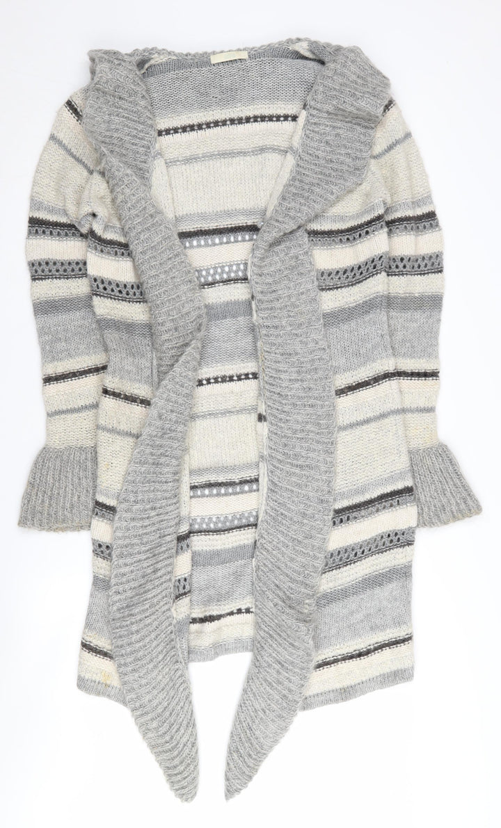Marks and Spencer Women's Grey Striped Cardigan Size 10