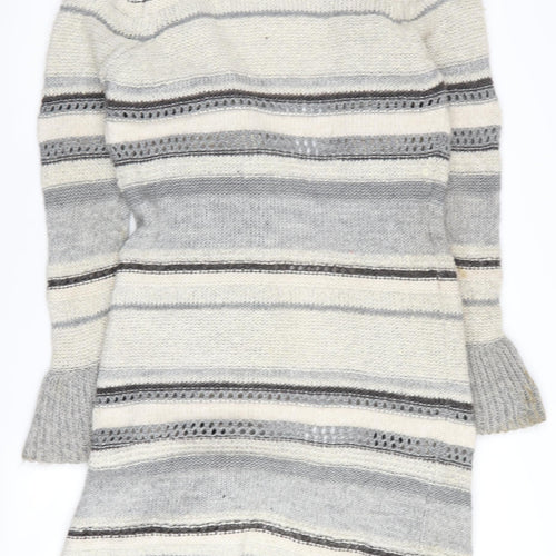 Marks and Spencer Women's Grey Striped Cardigan Size 10