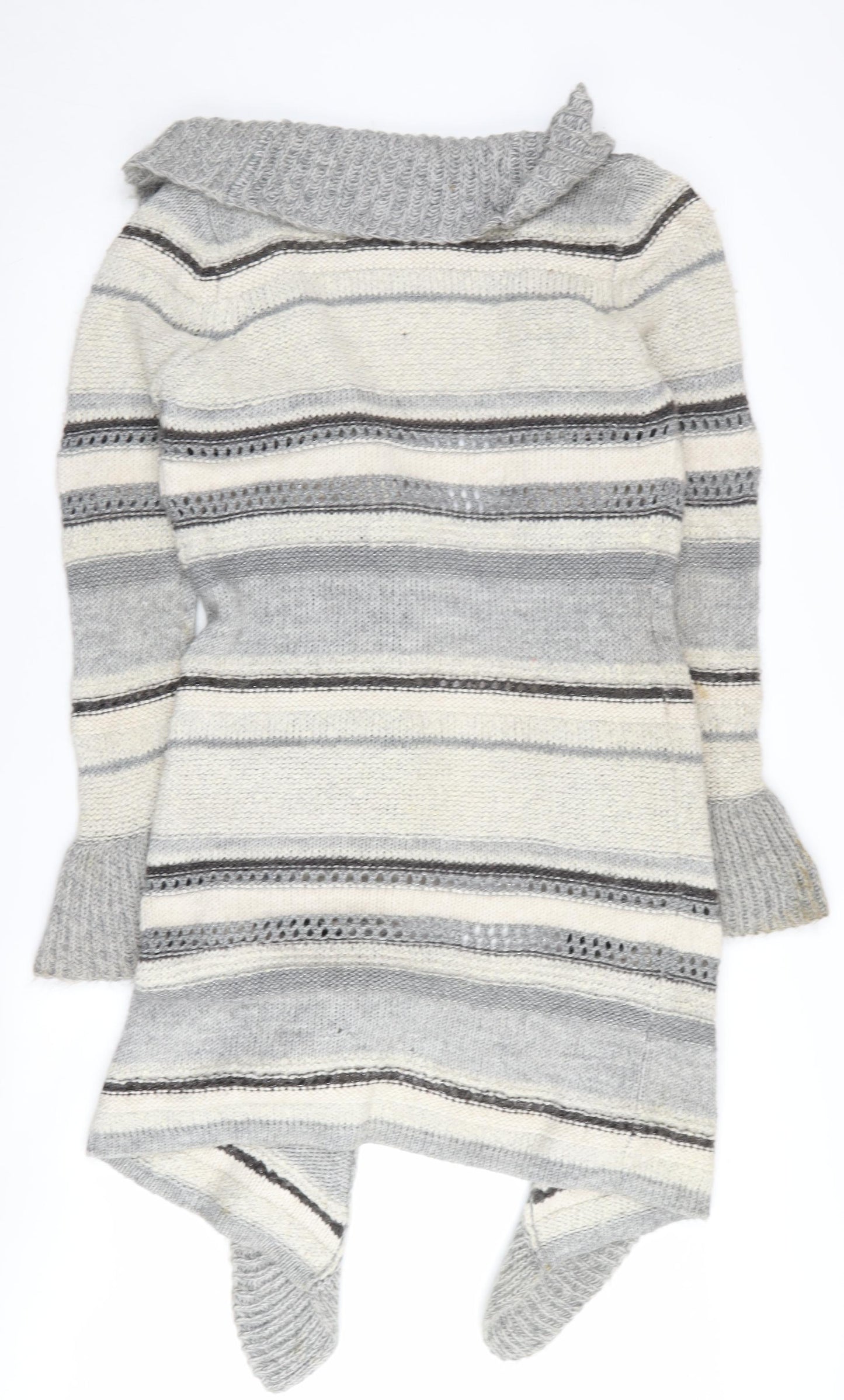 Marks and Spencer Women's Grey Striped Cardigan Size 10