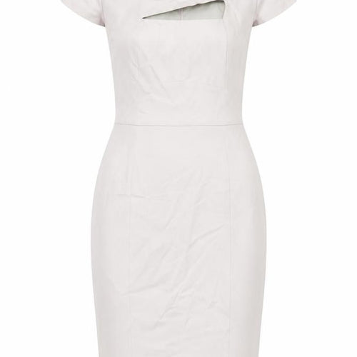 Reiss Women Beige Sheath Dress UK 6, Cutout Detail, Elegant