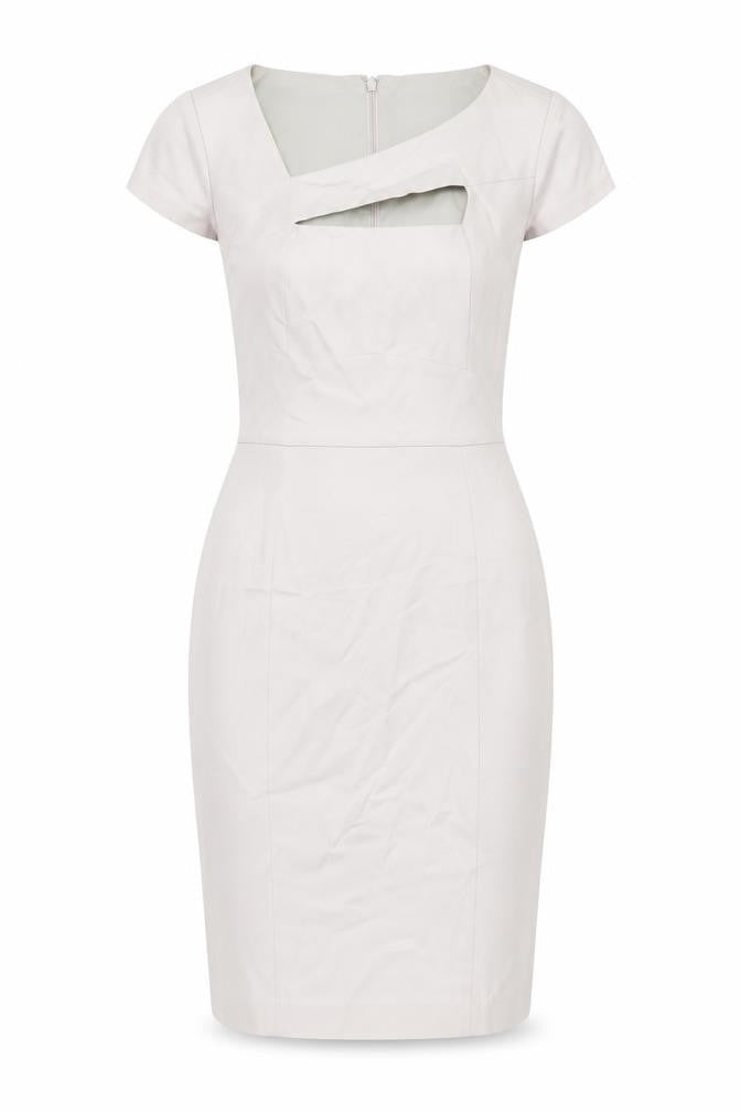 Reiss Women Beige Sheath Dress UK 6, Cutout Detail, Elegant