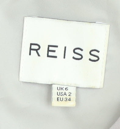 Reiss Women Beige Sheath Dress UK 6, Cutout Detail, Elegant