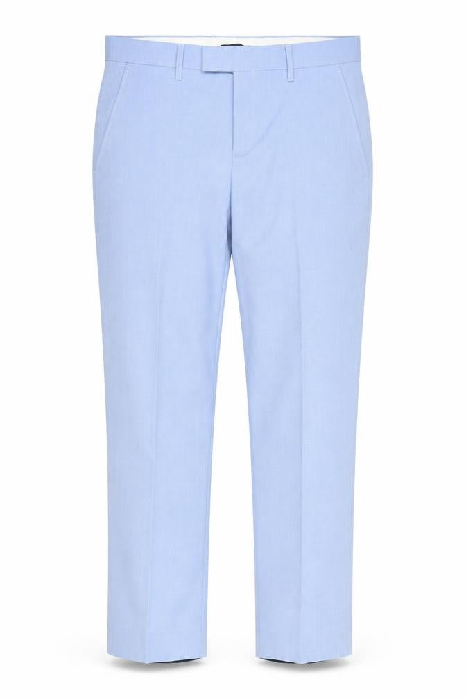 Front view of River Island Women's Blue Trousers, size 30/32, Mid-Rise