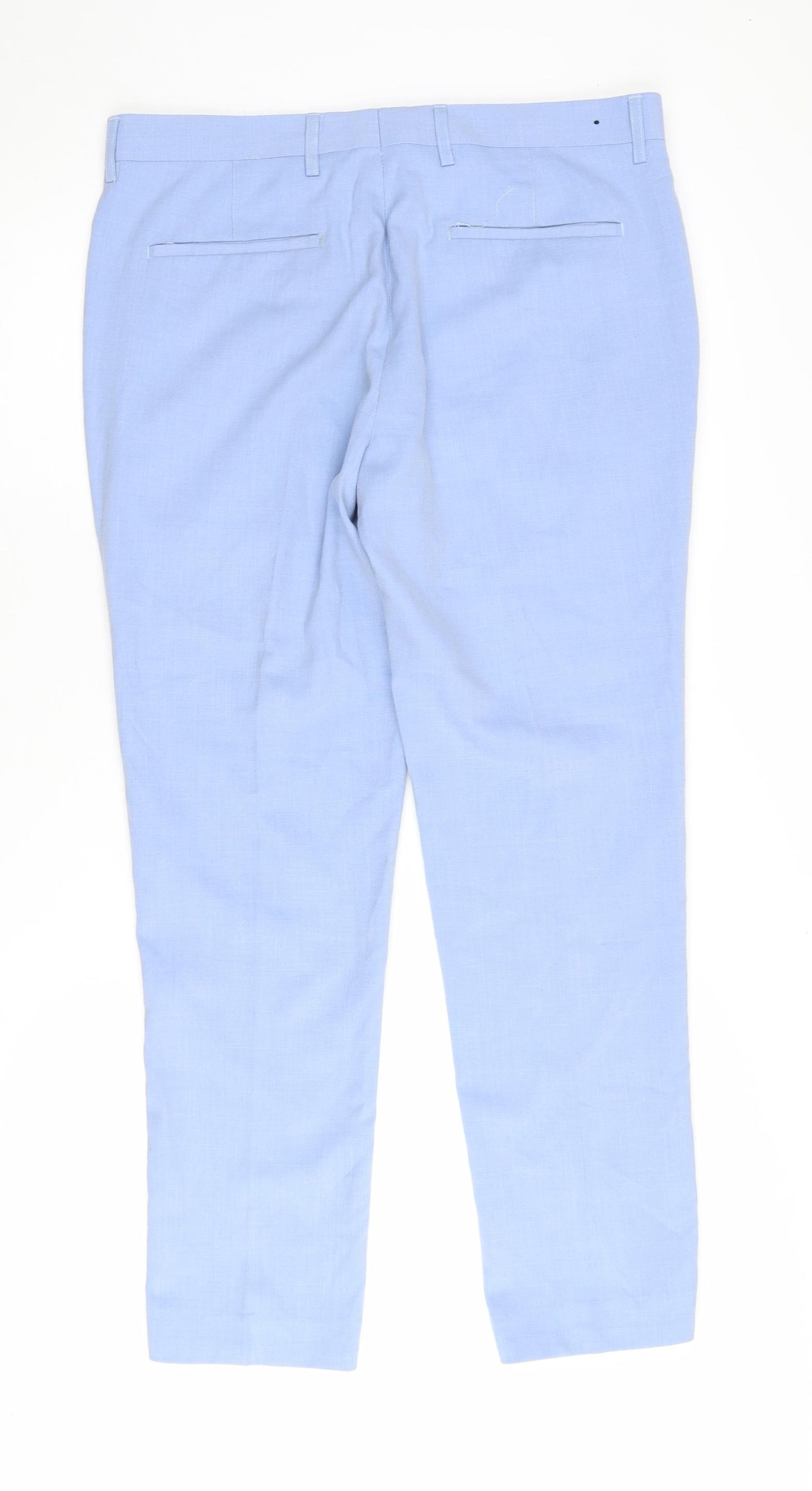 River Island Women's Blue Trousers, Size 30/32, Mid-Rise