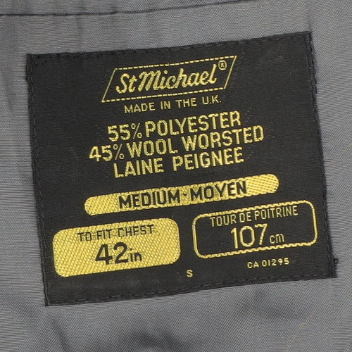 St Michael Men's Grey Single-Breasted Blazer 42R