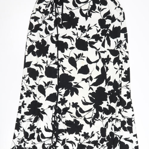 M&Co Women’s Black & White Floral Midi Skirt - Size 20