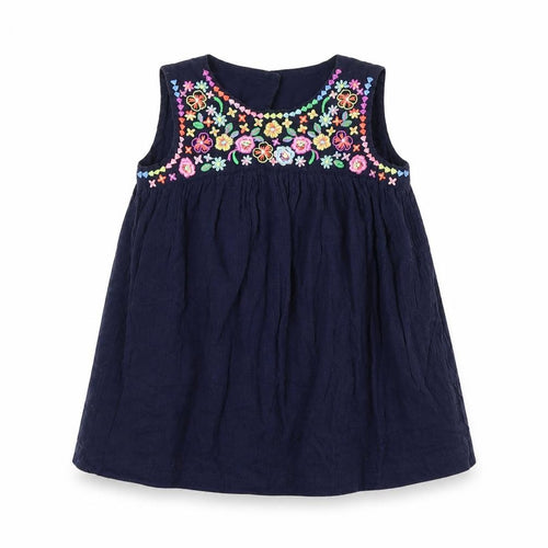 Gap Girls Blue Embroidered Dress, Size 2 Years