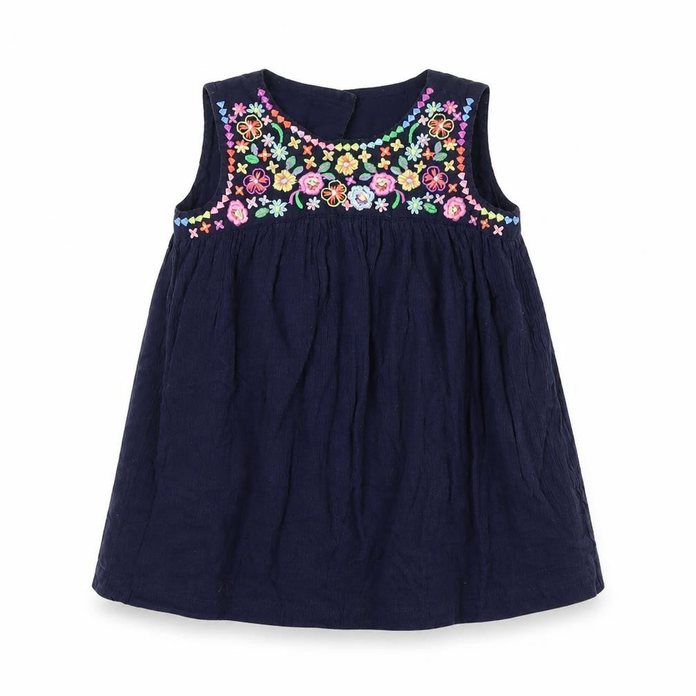 Gap Girls Blue Embroidered Dress, Size 2 Years