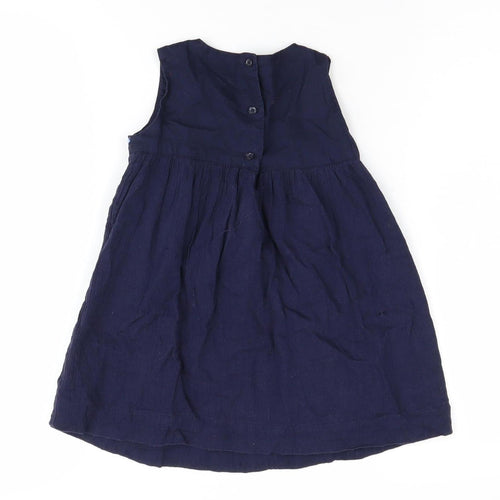Gap Girls Blue Embroidered Dress, Size 2 Years