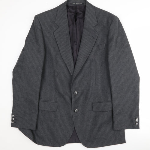 Pin Stripe Men’s Grey Wool Blazer, 40 Regular Jacket