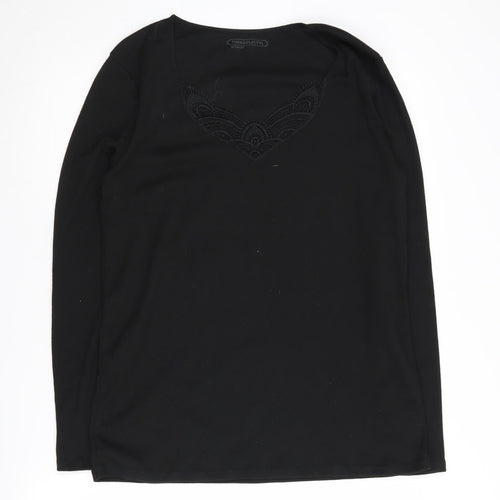 Damart Women's Black XL V-Neck Pullover Jumper