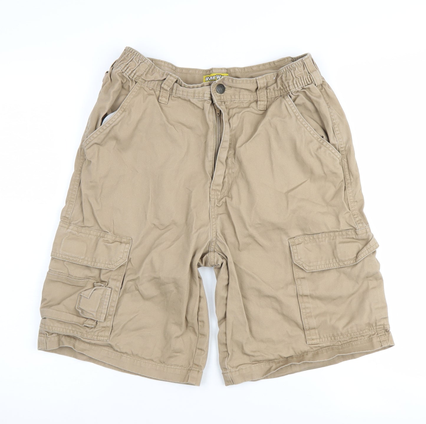 WorkWear Men's Beige Cargo Shorts - Size 32 Casual