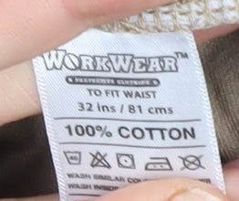 WorkWear Men's Beige Cargo Shorts - Size 32 Casual