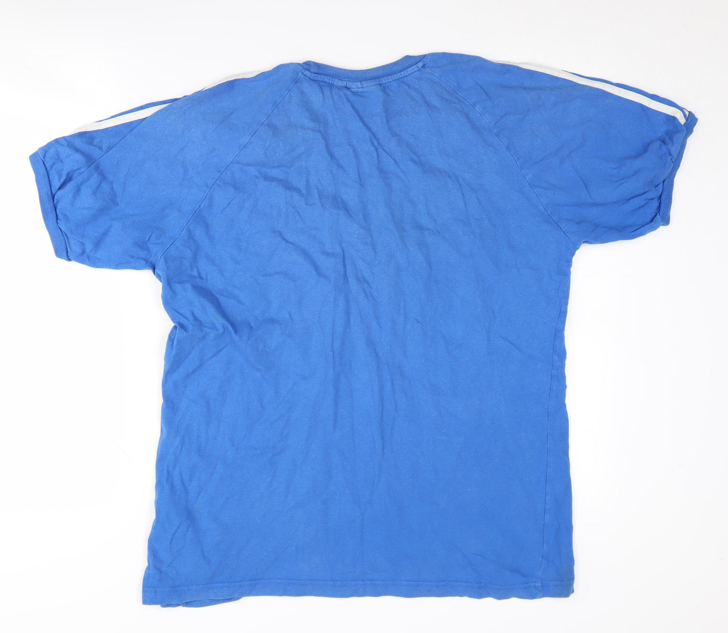 Adidas Men's Blue Sports T-Shirt L Iconic Logo Short Sleeve