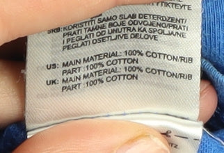 Adidas Men's Blue Sports T-Shirt L Iconic Logo Short Sleeve