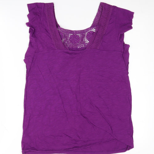 Kimchi Blue Women's Purple Crochet Accent Top - Size L