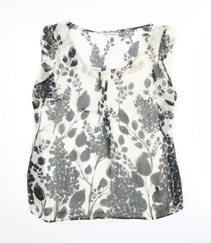 Marks and Spencer Women's Floral Silk Camisole - Size 14