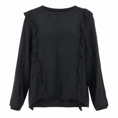 Zara Woman Black Ruffle Blouse for Women, Size M