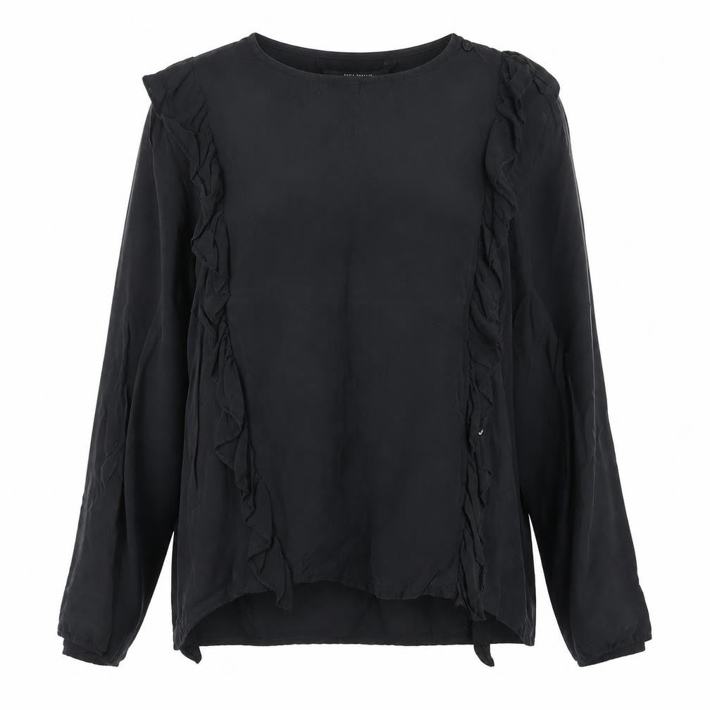 Zara Woman Black Ruffle Blouse for Women, Size M