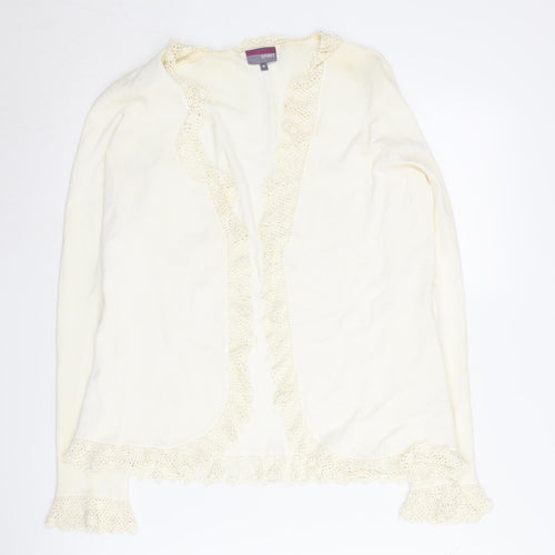 Spirit Women's Ivory Crochet Trim Cardigan Size 16