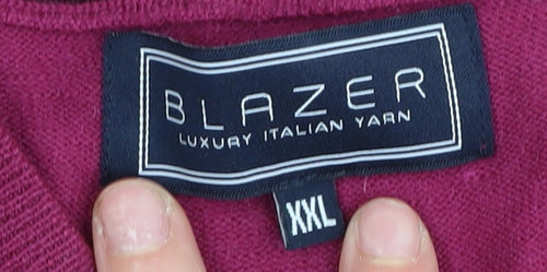 Blazer Men's Purple V-Neck Pullover Jumper 2XL