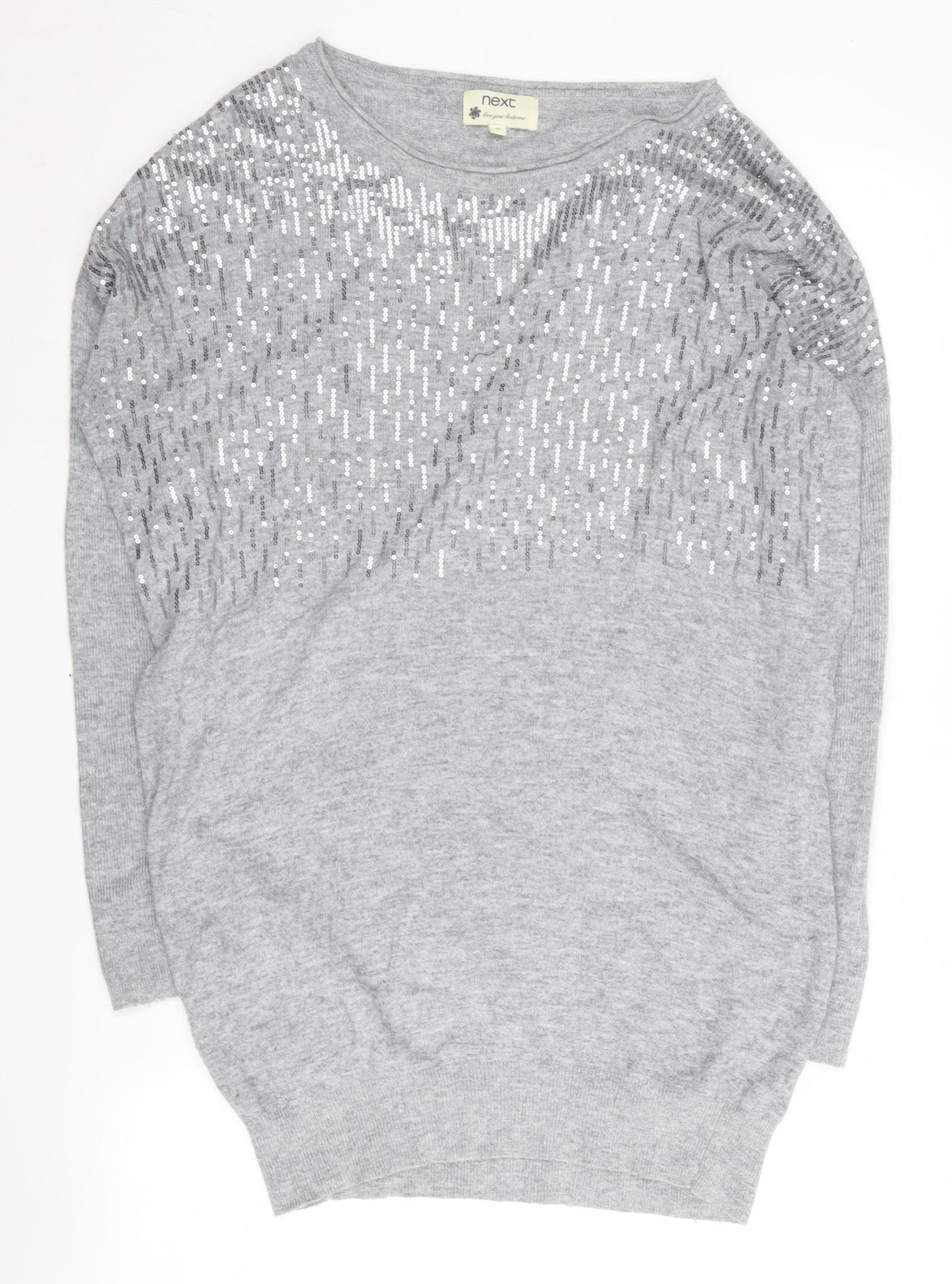 Next Grey Sequin Women's Long Sleeve Jumper Size 10