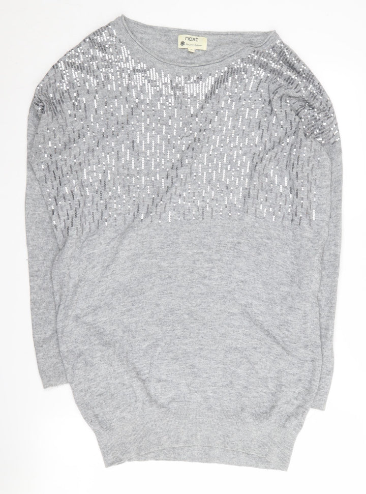 Next Grey Sequin Women's Long Sleeve Jumper Size 10