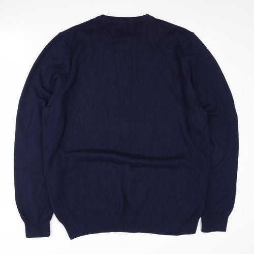 Marks and Spencer Men's Blue Pullover Jumper - XL