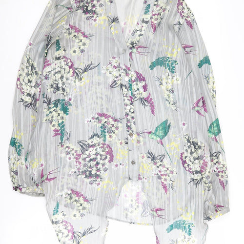 Wallis Women's Floral Blouse V-Neck Size 8