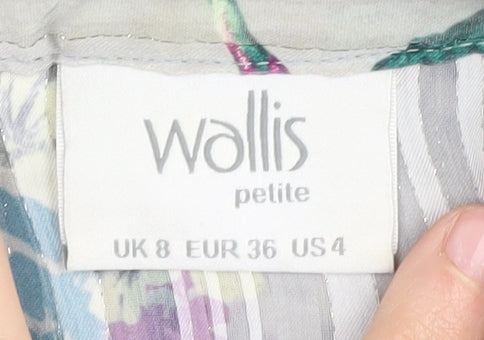Wallis Women's Floral Blouse V-Neck Size 8