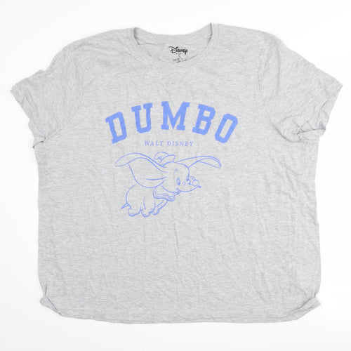 Disney Women's Grey Dumbo T-Shirt XL - Casual Short Sleeve
