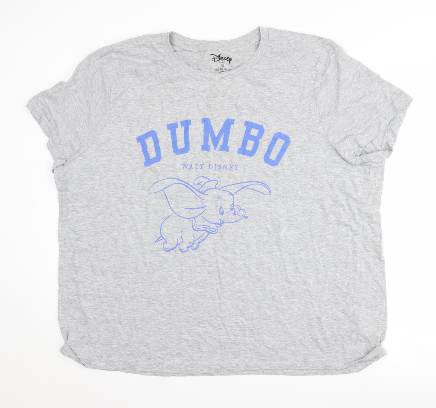Disney Women's Grey Dumbo T-Shirt XL - Casual Short Sleeve