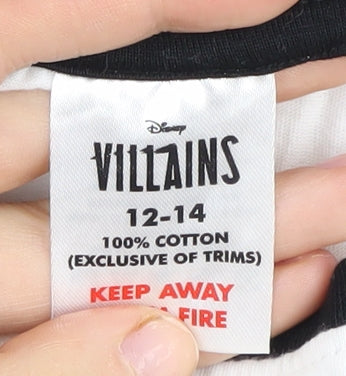 Disney Women's Black & White Cruella T-Shirt, L