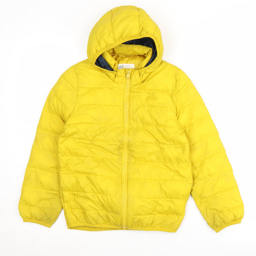 H&M Boys Yellow Puffer Jacket, 9-10 Years, Hooded, Casual