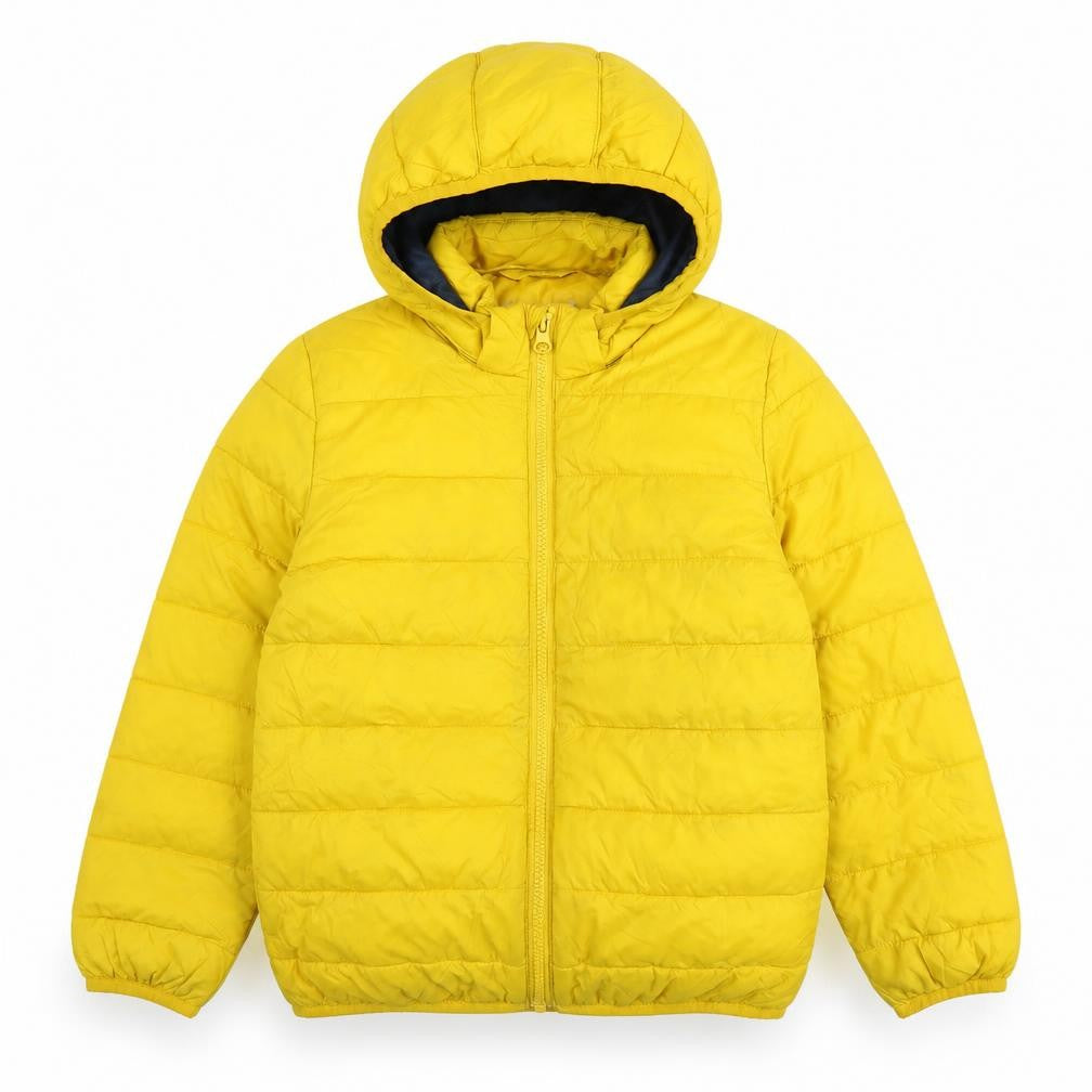 H&M Boys Yellow Puffer Jacket, 9-10 Years, Hooded, Casual