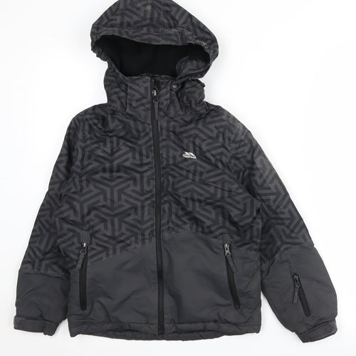 Trespass Boys Black Puffer Jacket 7-8 Years Waterproof