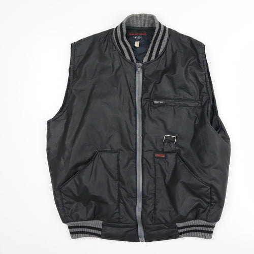 O.B. Sports Men's Black XL Waistcoat with Zipped Pockets